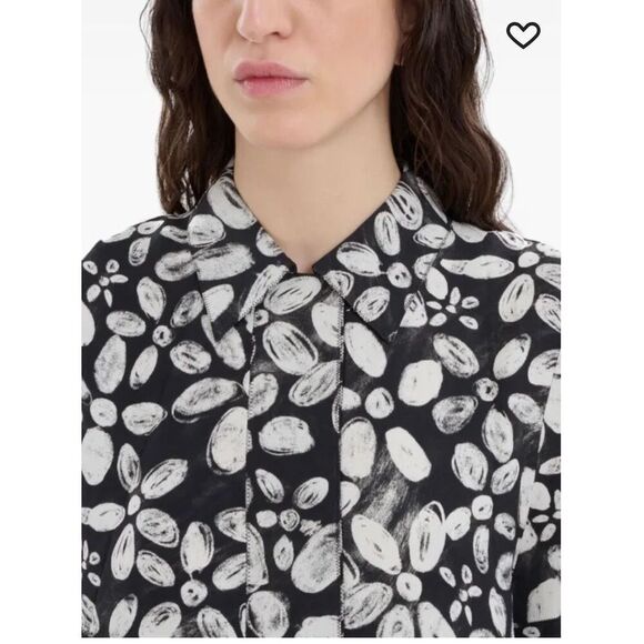Marni blooming envers midi shirt dress in black & white NWT Size 38/ US 2 - Picture 5 of 12